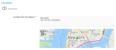 Location New York with Geo Coordinates and Label Big Apple